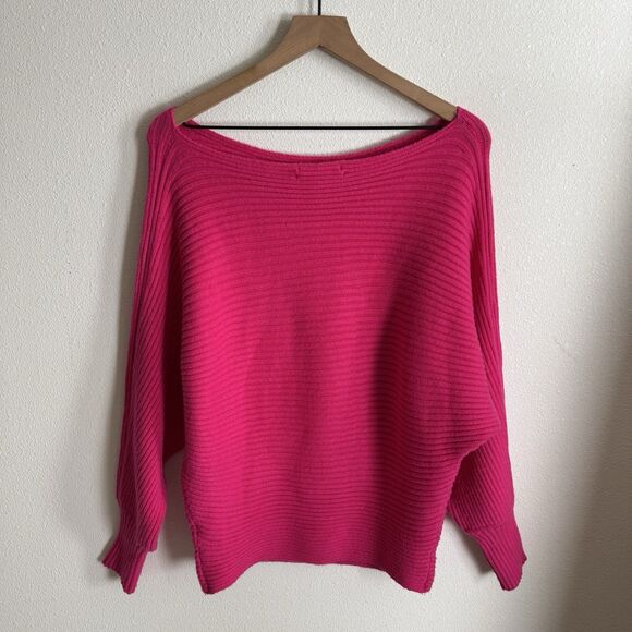 Anthropologie Sweater Womens Small Pink Ribbed Chunky Knit Boho Coastal Colorful - Picture 9 of 16